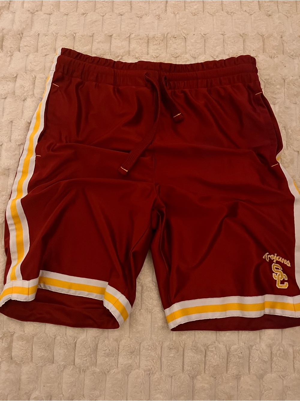 USC Trojans Men’s Red Athletic Shorts with Yellow & White Trim